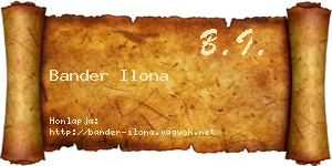 Bander Ilona névjegykártya